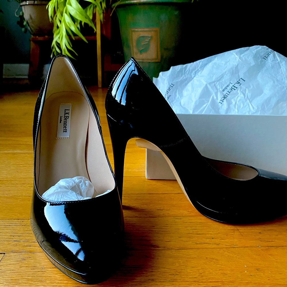 L.K. Bennett New Sledge (Black Patent Leather)